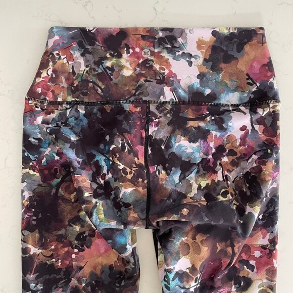 RBX Activewear Floral Abstract Print Polyester Spandex Leggings Multi Color Sz M - Picture 3 of 8